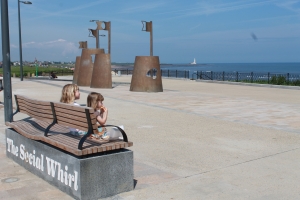 Whitley Bay's seafront plaza features seats named after rides from the Spanish City's famous funfair