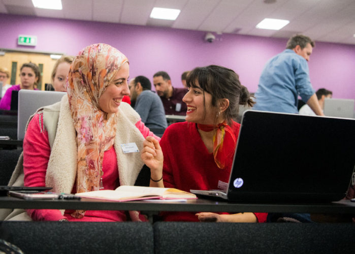 Two female digital skills students