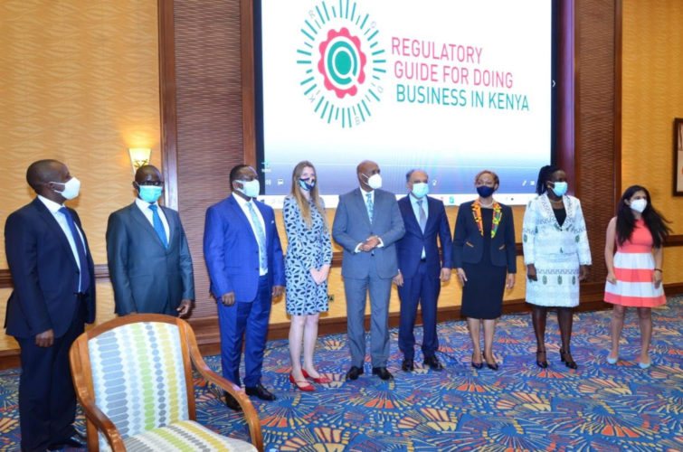 Several people attending the UK-Kenya Tech Hub’s Business Regulatory Toolkit posing for a picture